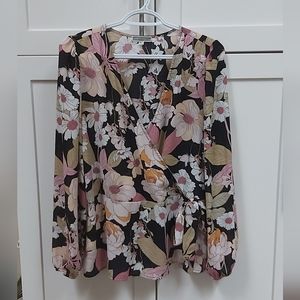 Anthropologie Pleione faux wrap blouse